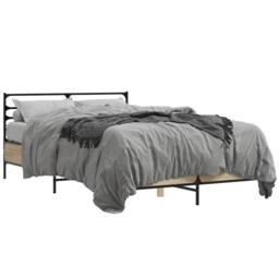 Berkfield Home Bed Frame without Mattress Sonoma Oak 140x190 cm in Light Tan - thumbnail 1
