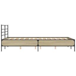 Berkfield Home Bed Frame without Mattress Sonoma Oak 140x190 cm in Light Tan - thumbnail 5
