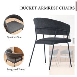 SONARA Modern Set of 4 Dining Chair with Sleek One-Piece Metal Frame in Dark Grey - thumbnail 6