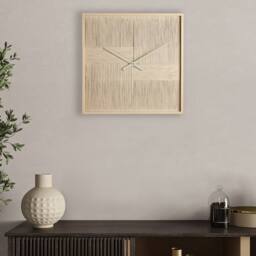Hestia Woven Thread Wall Art Clock - Cream - thumbnail 1