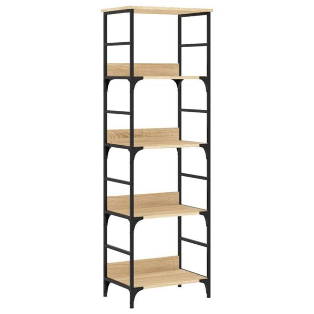 Berkfield Home Bookshelf Sonoma Oak 50x33x153 cm Engineered Wood in Light Tan - Size: 50 x 33 x 153 cm - image 1