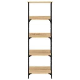 Berkfield Home Bookshelf Sonoma Oak 50x33x153 cm Engineered Wood in Light Tan - Size: 50 x 33 x 153 cm - thumbnail 4
