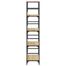 Berkfield Home Bookshelf Sonoma Oak 50x33x153 cm Engineered Wood in Light Tan - Size: 50 x 33 x 153 cm - thumbnail 5