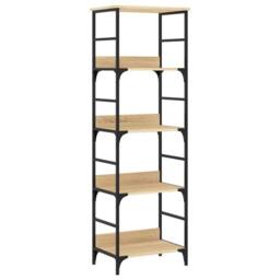 Berkfield Home Bookshelf Sonoma Oak 50x33x153 cm Engineered Wood in Light Tan - Size: 50 x 33 x 153 cm - thumbnail 1