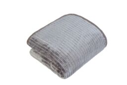 Rapport Home Ribbed Mink Faux Fur Blanket Throw in Silver - Size: 150 cm × 200 cm - thumbnail 2