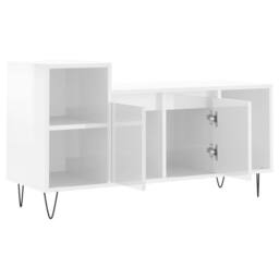 Berkfield Home TV Cabinet High Gloss White 100x35x55 cm Engineered Wood - Size: 100 x 35 x 55 cm - thumbnail 6