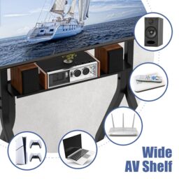 "Costway Mobile TV Stand Rolling TV Cart for 43""-100"" Flat/Curved Screens in Black" - thumbnail 3