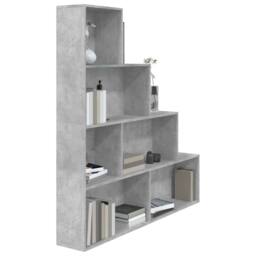 Berkfield Home Book Cabinet/Room Divider Concrete Grey 155x24x160 cm Engineered Wood - Size: 155 x 24 x 160 cm - thumbnail 4