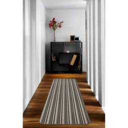 The Rug Shop UK Silver Striped 8mm Thick Rectangle Mat - Size: 67 cm x 100 cm - thumbnail 2