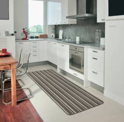 The Rug Shop UK Silver Striped 8mm Thick Rectangle Mat - Size: 67 cm x 100 cm - thumbnail 3