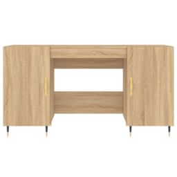 Berkfield Home Desk Sonoma Oak 140x50x75 cm Engineered Wood in Brown - Size: 140 x 50 x 75 cm - thumbnail 6
