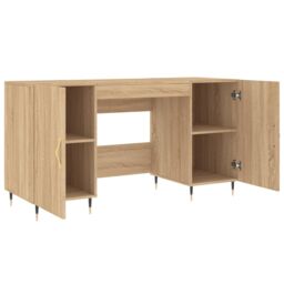 Berkfield Home Desk Sonoma Oak 140x50x75 cm Engineered Wood in Brown - Size: 140 x 50 x 75 cm - thumbnail 5