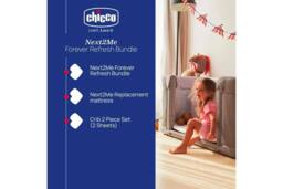chicco Next2Me Refresh Bundle, Crib, Mattress & 2 sheets in White - thumbnail 2