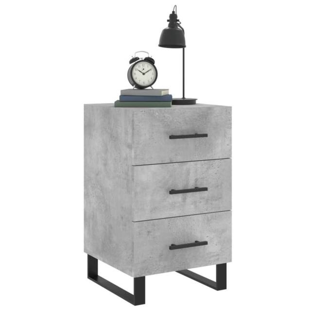 Berkfield Home Modern Bedside Cabinet Concrete Grey 40x40x66 cm Engineered Wood - Size: 40 x 40 x 66 cm - image 1