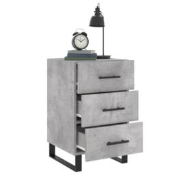 Berkfield Home Modern Bedside Cabinet Concrete Grey 40x40x66 cm Engineered Wood - Size: 40 x 40 x 66 cm - thumbnail 4