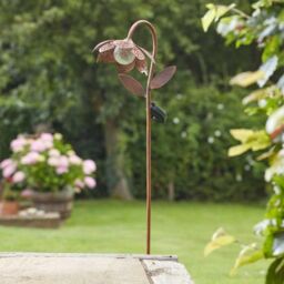 Marco Paul 2 Pack of Bronze Crackle Glass Silhouette Flower Solar Stake Light 90cm - thumbnail 7