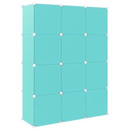 Berkfield Home Cube Storage Cabinet for Kids with 12 Cubes Green PP - thumbnail 5