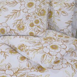 Berkfield Home Duvet Cover Set White & Brown 155x220 cm Cotton - thumbnail 5