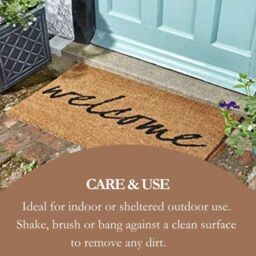 Marco Paul Tan Coir Welcome Mat Nonslip Doormat 75x45cm in Beige - Size: 45 cm x 75 cm - thumbnail 6