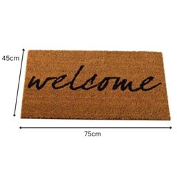 Marco Paul Tan Coir Welcome Mat Nonslip Doormat 75x45cm in Beige - Size: 45 cm x 75 cm - thumbnail 3