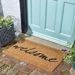 Marco Paul Tan Coir Welcome Mat Nonslip Doormat 75x45cm in Beige - Size: 45 cm x 75 cm