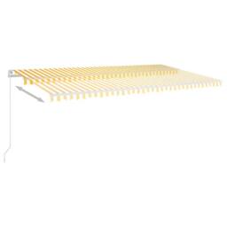 Berkfield Home Manual Retractable Awning 600x350 cm Yellow & White - thumbnail 1