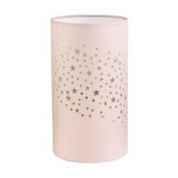 Happy Homewares Modern Stars Decorated Children/Kids Cotton Bedside Table Light in Pink - thumbnail 3
