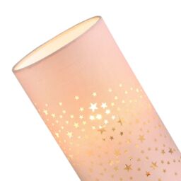 Happy Homewares Modern Stars Decorated Children/Kids Cotton Bedside Table Light in Pink - thumbnail 2