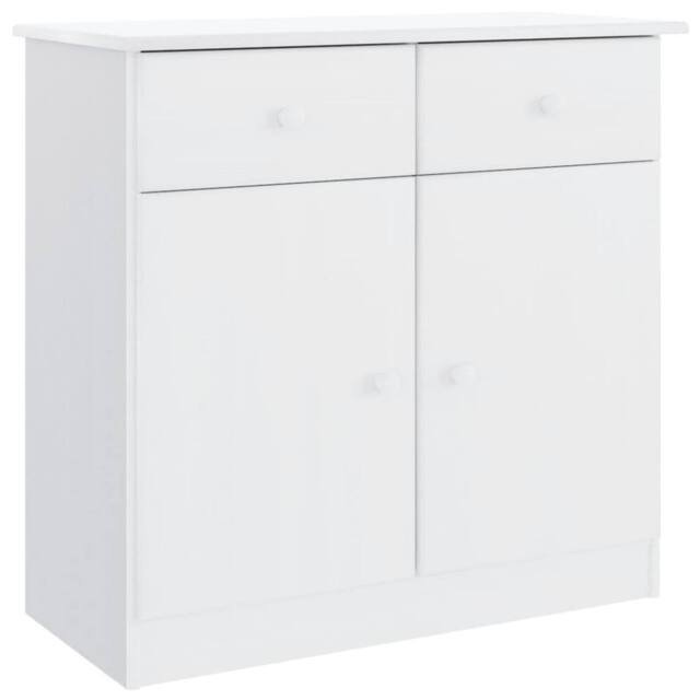 Berkfield Home Sideboard ALTA White 77x35x73 cm Solid Wood Pine - Size: 77 x 35 x 73 cm - image 1