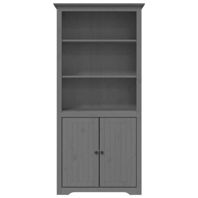 Berkfield Home Beautiful Bookcase BODO Grey 80x40x172 cm Solid Wood Pine - Size: 80 x 40 x 172 cm - image 1