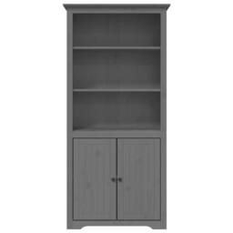 Berkfield Home Beautiful Bookcase BODO Grey 80x40x172 cm Solid Wood Pine - Size: 80 x 40 x 172 cm - thumbnail 1