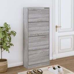 Berkfield Home Shoe Cabinet Grey Sonoma 63x24x147 cm Engineered Wood - Size: 63 x 24 x 147 cm - thumbnail 1