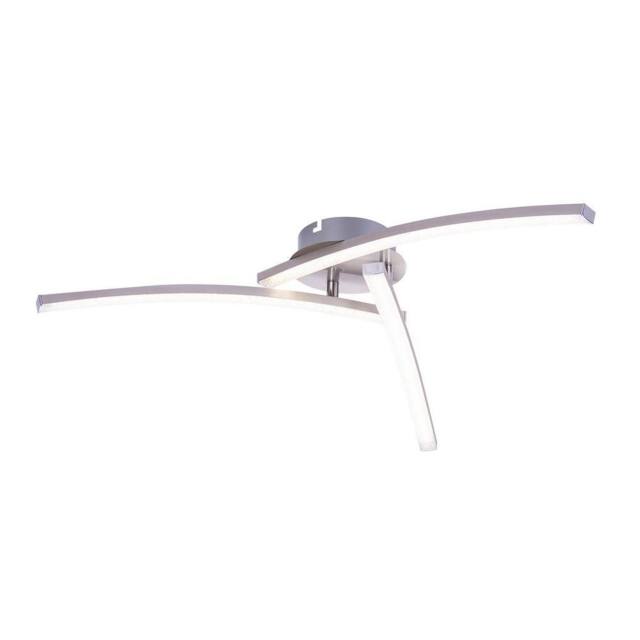 Netlighting Tansy Semi Flush Ceiling Light Nickel Matt 3x LED 3000 4000K in Grey - image 1