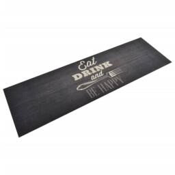 Berkfield Home Kitchen Rug Washable Kitchen Black 60x180 cm Velvet