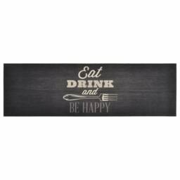Berkfield Home Kitchen Rug Washable Kitchen Black 60x180 cm Velvet - thumbnail 2