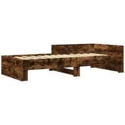 Berkfield Home Bed Frame without Mattress Smoked Oak 75x190 cm Small Single Engi in Brown - thumbnail 3
