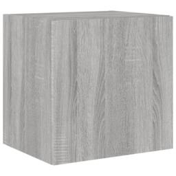 Berkfield Home TV Wall Cabinet with LED Lights Grey Sonoma 40.5x35x40 cm - thumbnail 3