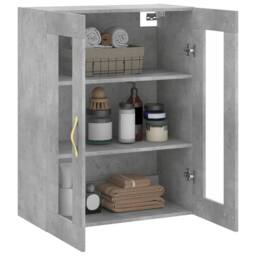 Berkfield Home Wall Mounted Cabinet Concrete Grey 69.5x34x90 cm - thumbnail 5