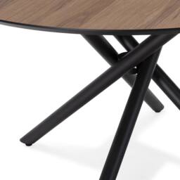 CALICOSY Round Dining Table With Metal Legs, 120 Cm Diameter - MAYA in Dark Brown - thumbnail 6