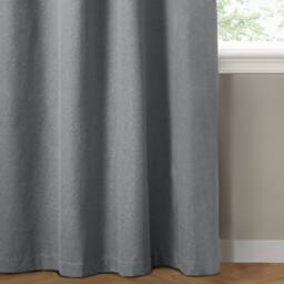 Furn The Ultimate Blackout Textured Woven Eyelet Curtain Pair in Pale Blue - Size: 168 cm width x 137 cm drop - thumbnail 5