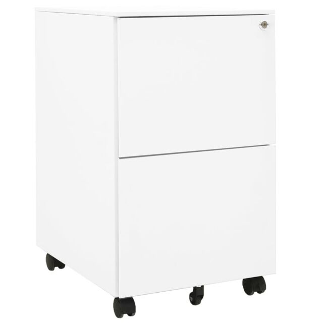 Berkfield Home Mobile File Cabinet White 39x45x67 cm Steel - Size: 39 x 45 x 67 cm - image 1