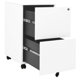 Berkfield Home Mobile File Cabinet White 39x45x67 cm Steel - Size: 39 x 45 x 67 cm - thumbnail 5