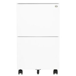 Berkfield Home Mobile File Cabinet White 39x45x67 cm Steel - Size: 39 x 45 x 67 cm - thumbnail 2