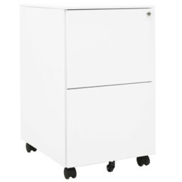 Berkfield Home Mobile File Cabinet White 39x45x67 cm Steel - Size: 39 x 45 x 67 cm - thumbnail 1