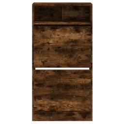 Berkfield Home Shoe Cabinet Smoked Oak 60x34x116 Engineered Wood in Brown - thumbnail 5