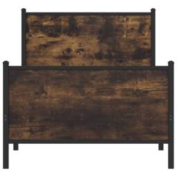 Berkfield Home Metal Bed Frame without Mattress Smoked Oak 80x200 cm in Brown - thumbnail 5
