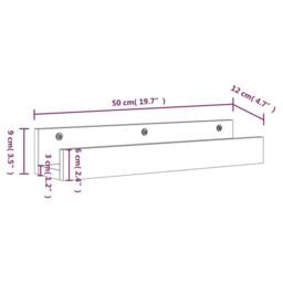 Berkfield Home Wall Shelves 2 pcs 50x12x9 cm Solid Wood Pine in Light Tan - Size: 50 x 12 x 9 cm - thumbnail 9