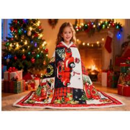 Gr8 Home Christmas Patchwork Fleece Blanket Throw 150x200cm - Size: 150 cm x 200 cm - thumbnail 6