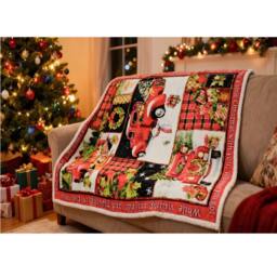 Gr8 Home Christmas Patchwork Fleece Blanket Throw 150x200cm - Size: 150 cm x 200 cm - thumbnail 5