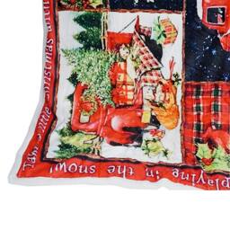 Gr8 Home Christmas Patchwork Fleece Blanket Throw 150x200cm - Size: 150 cm x 200 cm - thumbnail 3